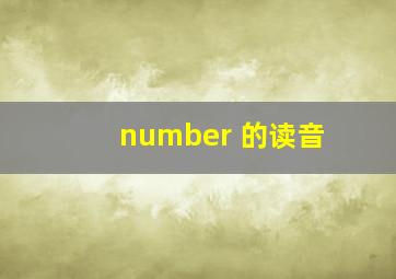 number 的读音